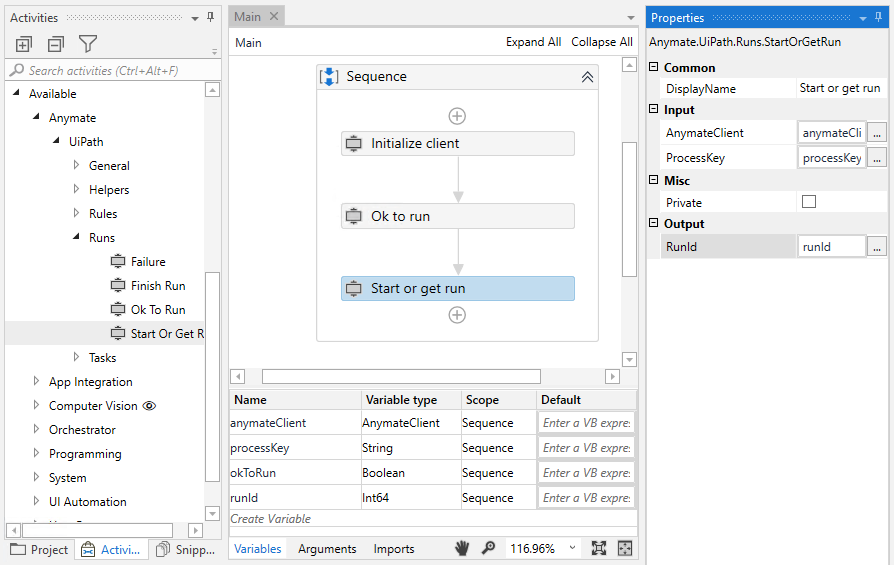 Start Run alt >
